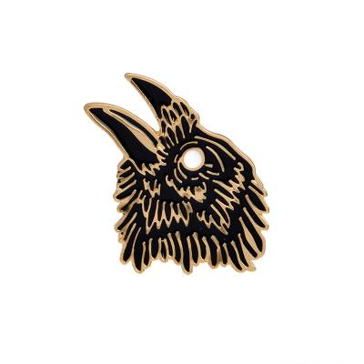 China Fashionable Jewelry Gold Plated Cartoon Black Eagle Animal Lapel Pins Eagle Enamel Pins Brooches Badge Pins from QIHE for sale