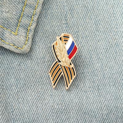 China Europe Customized Enamel Metal Pin Logo St. George's Ribbon Victory Day Enamel Pins symbol for sale