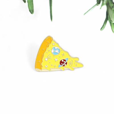 China Cheese Fashionable Enamel Pins Sweet Food Planet Brooches Lapel Cheese Little Mouse Pins Clothes Backpack Badges Fashion Gift For Friends for sale