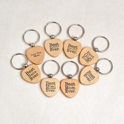 China Promotion Gift QIHE Factory Manufacture Promotion Gifts Heart Shape Wooden Key Chain for sale