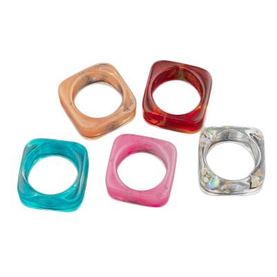 China New FASHIONABLE Colorful Transparent Rings Adjust Acrylic Resin Acid Ring Women Jewelry Set For Promotional Gifts for sale