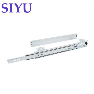 China 3 Fold SIYU Ball Bearing Bottom Fix Hanging Wire Basket Telescopic Drawer Sliding Rail for sale