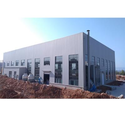 China Steel Structure Steel Structure Prefab Industrial Workshop Long Span Q235 Q345 Welded Silver White Steel Building for sale