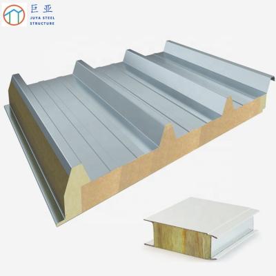 China Corrugated Prefab House Steel Sheet EPS Fiberglass Rockwool Insulate Board Container Use Roof Sandwich Panel for sale