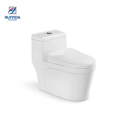 China Double-flow Foshan Good Quality Sanitary Ware White Ceramic Sanitary Ware Strap WC One Piece Toilet for sale