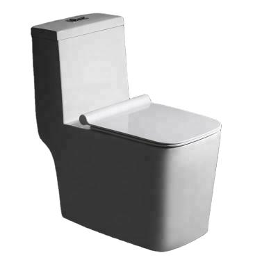 China Double-Flow Home All Real Estate Industries and Bathroom Construction Equipment Ceramic Square WC One Piece Toilet for sale