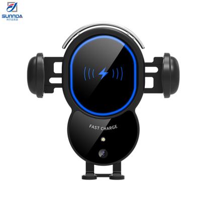 China Black Standard Adjustable Car Phone Charger Mount Mobile 2020 ABS+PC+PP Wireless Car Charger For Car for sale