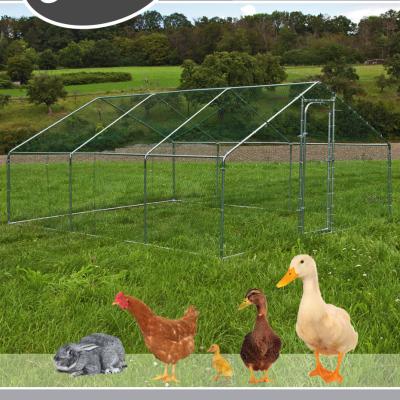 China 3x6x2m Chicken Run Walk in Chicken Cage Poultry Pet Coop for Rabbit Hen House Pen Metal Chicken Cage in Grey for sale