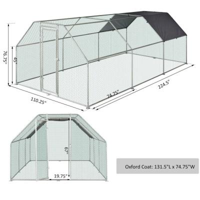 China Weatherproof Galvanized Metal 19.7ft Walk In Chicken Cage for sale