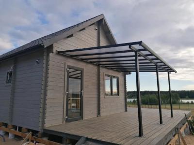 China 9m2 Sun Patio-Abdeckungs-Aluminiumsonnenschutz des Schutz-Garten-an der Wand befestigter DIY Gazebo-Patio-Abdeckungs-Überdachungs-Markisen-Schwarzes im Freien zu verkaufen