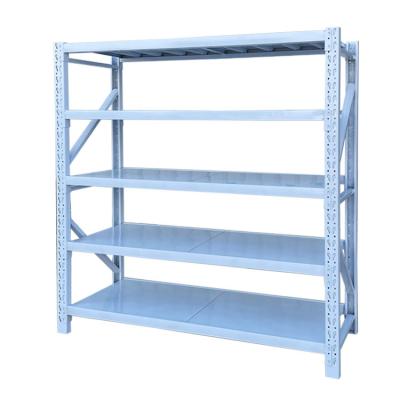 China Corrosion Protection Customized 100-200kg Capacity Lightweight Metal Warehouse Storage Pallet Boltless Rack Shelving Unit for sale