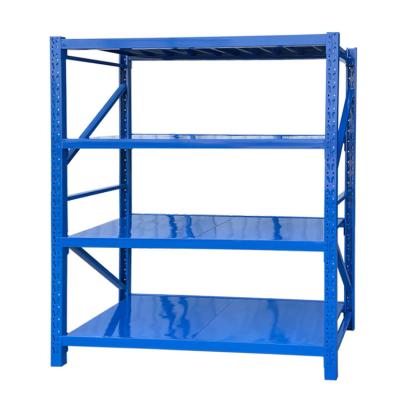 China Corrosion Protection 6 Tier Powder Coating Blue White Warehouse Shelves Steel Storage Unit Warehouse Racks for sale