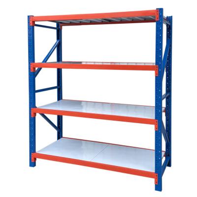 China Corrosion Protection Boltless Industrial Use Raw Material Stacking 5 Layers Warehouse Home Rack Shelving Storage Garage for sale