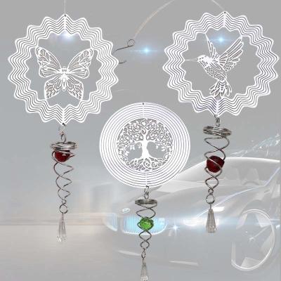 China Minimalist Customized Melody Laser Cut 3 D Stainless Steel Metal Animal Wind Spinner For Sale for sale