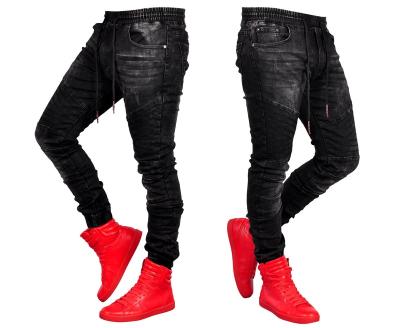 China Viable Mens Jeans Pants Stylish Ripped Skinny Slim Biker Straight Fringed Plus Size Mens Denim Pants Skinny Jeans Clothes Black C74 for sale