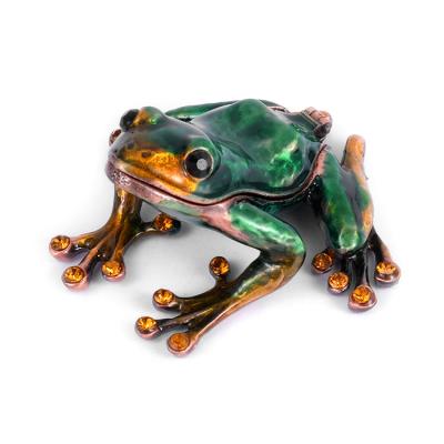 China New Design Frog Trinket Box Enamel Fashionable Color Jewelry Box For Jewelry Wholesale for sale