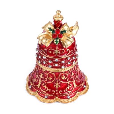 China 2020 New Fashionable Creative Zinc Alloy Jewelry Box Red Bell Shape Practical Jewelry Box for sale