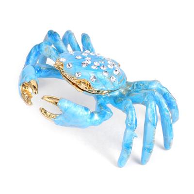 China 2020 direct selling fashionable zinc alloy metal metal trinket crab elegant jewelry box box for sale