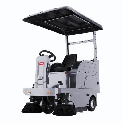 China KW 1800H Street Concrete Road Machine Automatic Floor Sweeper Electric Cleaning Car With Front Windshield Steel Yellow Body Customized for sale