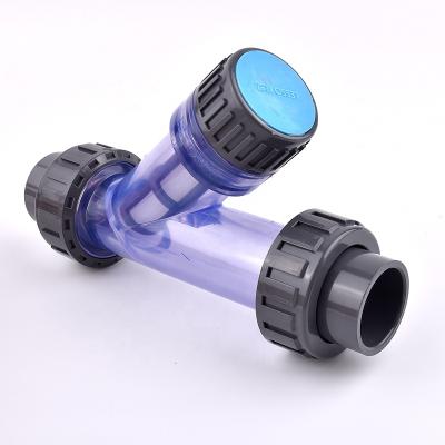 China 1Pcs 20~63mm Transparent Y-type Garden Irrigation Connector Hose Filters Garden Irrigation Connector System 1Pcs 20~63mm Filter Water Pipe UPVC Tube Joints for sale