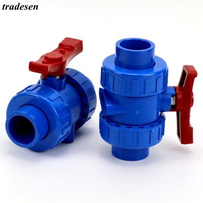 China UPVC PVC Ball Valve Unions Valve Hose Fittings Home Garden Pipe Fittings Aquarium Water Tuber Adapter Garden Hose Connectors 1Pcs I.D20mm~63mm for sale