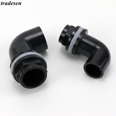 China Black Aquarium/Garden HOME ID 20~50mm PVC Pipe Fish Tank Butt Aquarium Drain Joints DIY Home Tube Elbow Water Drainage Connectors Fittings for sale