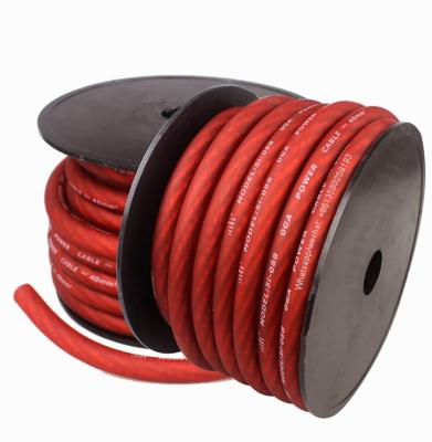 China Car Flexible Soft PVC OFC 0GA 2Gauge Automotive Power Ground Cable Wire Copper Clad Amplifier Cable Lot Car Audio for sale