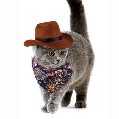 China Stocked Hat Cat Hat Western Cowboy Supplies Cat Pet Hat Fashion Dog Supplies for sale