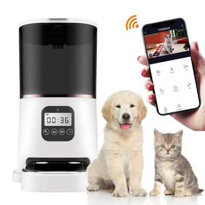 China Automatic Smart App WIFI Cat Pet Feeder With Camera Stainless Steel Mobile Phone Remote Control Automatic for sale