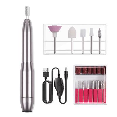 China New Arrival Metal Nail Polisher Clipper Set Rechargeable Pen Nail Drill Easy Apply For Nails for sale