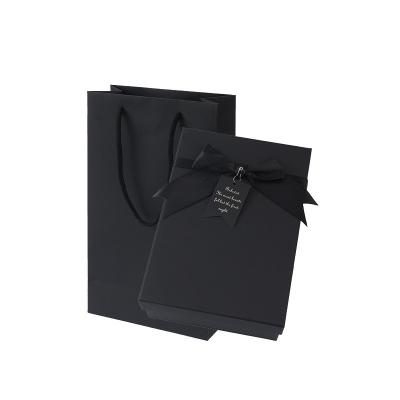 China Recycled Materials Black square kraft paper gift box Jewelry cosmetics packaging box for sale