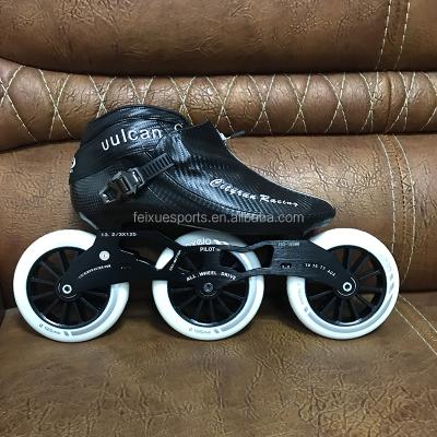 China Carbon Fiber 3 Wheels Profession Speed ​​Inline Skates Full Carbon Fiber Competition Roller Skate Shoes 125mm 110mm 100mm 90mm for sale