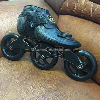 China Professional Carbon Fiber Inline Speed ​​Skates Three Wheel Roller Shoes 110mm 100mm 125mm for sale