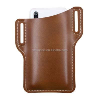 China Portable Western Style Universal Mobile Phone Case Pocket Holster Horizontal Stand Bag With Belt Loop for sale