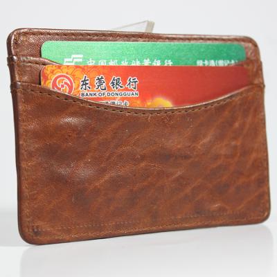 China 2020 Special Leather Texture Luxury Genuine Leather Ridge Mini Wallet RFID Thin Men's Credit Card Wallet for sale