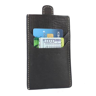 China Smart Strap Minimalist Custom Leather Men's Bank Card Holder Pull Tab Table Wallet With Smart Strap for sale