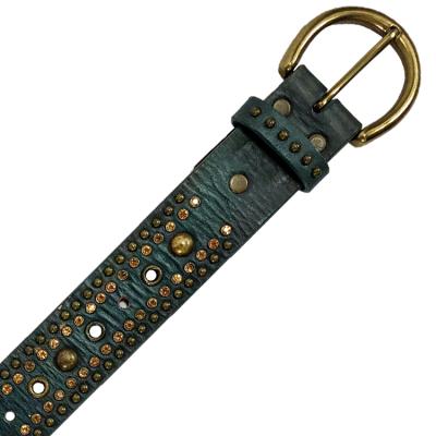 China Rhinestone Women Rhinestone Belt Fashion Western Cowgirl Bling Studded Design Leather Belt for sale