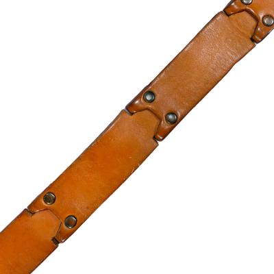 China Vegetable Rivets Leather Belt Rivets Studded Genuine Leather Men Belt With Brass Pin Buckle for sale