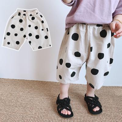 China Y108019 Summer New Girls Polka Dot Pants Mosquito Repellent Five-Point Pants QUICK-DRY for sale