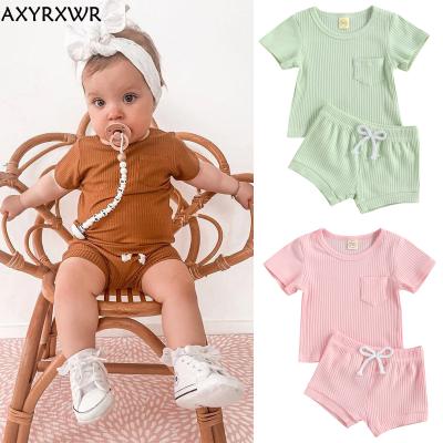 China Hot sale QUICK DRY good quality cotton hot shorts girdles summer baby clothes 2 pieces set soft pajamas set for baby for sale