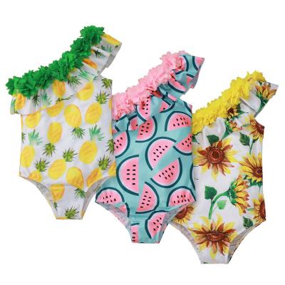 China New Summer Kids Bikini Watermelon Pineapple Sunflower Print Child Swimsuit QUICK DRY for sale