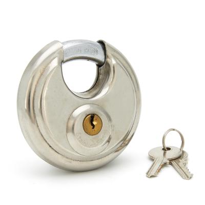 China Hot Selling #201 Stainless Steel Padlock Made in China 50mm Round Stainless Steel Anti-theft Disc Door Padlocks 60mm SD01 for sale