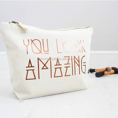 China 2019 Wholesale Customized Fashion China Supplier Eco-friendly Canvas Bag Makeup Cosmetic Bag for sale