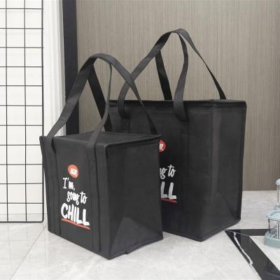 China Customized Desgin Letter Non- Woven Waterproof Insulated Waterproof Soft Thermal Lunch Box Cooler Bag for sale