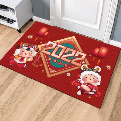 China 2022 Year Of Traditional Chinese Traditional Chinese Culture New Crystal Bathroom Rugs Door Tiger Carpet for sale