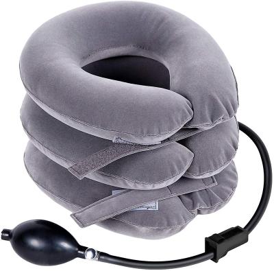 China China Supplier Adjustable Flannel Full Inflatable Cervical Neck Traction For Neck Shoulder Pain Relief for sale