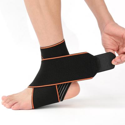 China Breathable Adjustable Nylon Elastic Compression Ankle Support Wrap Sprains Foot Brace Sleeve For Sports Protect for sale