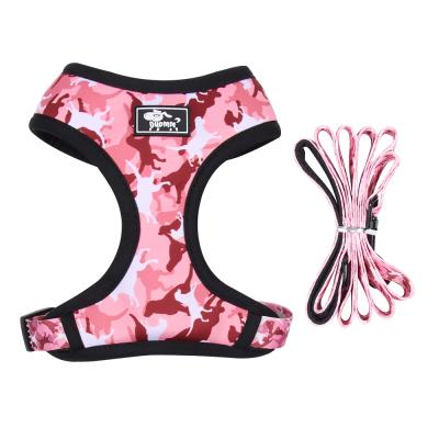 China Lights Customized Travel Pet Collar Leash Bag No Pull Adjustable Reversible Dog Harness Set for sale