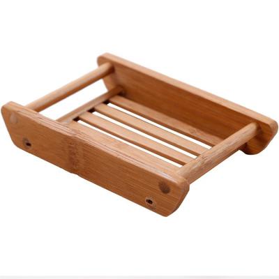 China Stocked Sustainable Bamboo Wooden Soap Dish Holder Bar Saver Case Shower Bathroom Accessories for sale