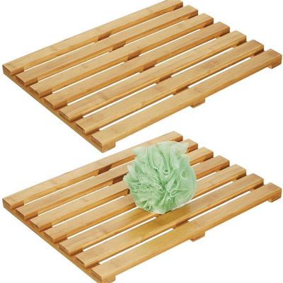 China Modern Luxury Bamboo Waterproof Shower Bathroom Carpet Mat For Indoor Or Outdoor Use for sale